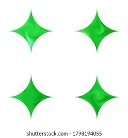 Set of diamond-shaped modern backgrounds. Simple style of 80th. Trendy soft color concept. Green fluid colorful gradient shape for your mobile app and screens.