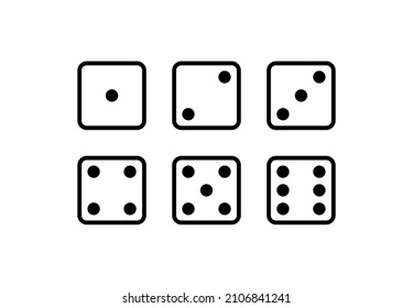 A set of dice. Cube for table, gambling. Isolated vector illustration on white background.