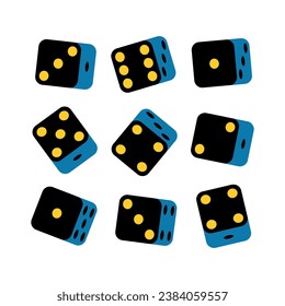 A set of dice. Cube for table, gambling. Symbol of luck or chance.