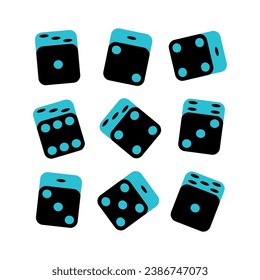 A set of dice. Cube for table, gambling. Symbol of luck or chance.