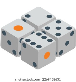 Set of Dice Vector Illustration Isometric view