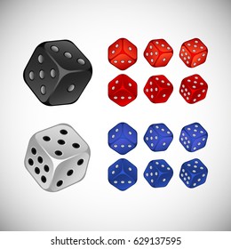 set of dices vector illustration