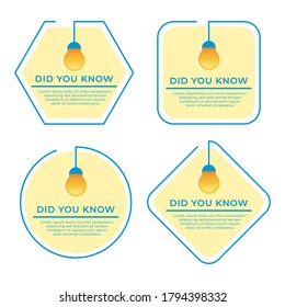 set of did you know label information badge