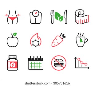 Set of diet icons