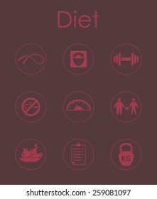 Set of diet simple icons