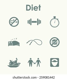 Set of diet simple icons