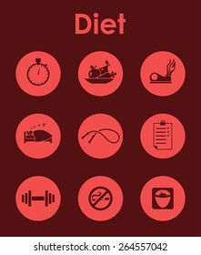 Set of diet simple icons