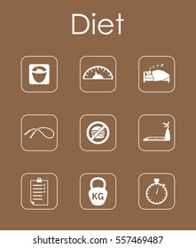 Set of diet simple icons
