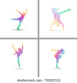Set of diferent dance style fir web design