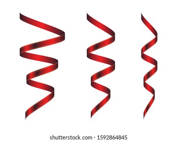 Set of diferent ribbons on white background. for gift or holiday design.