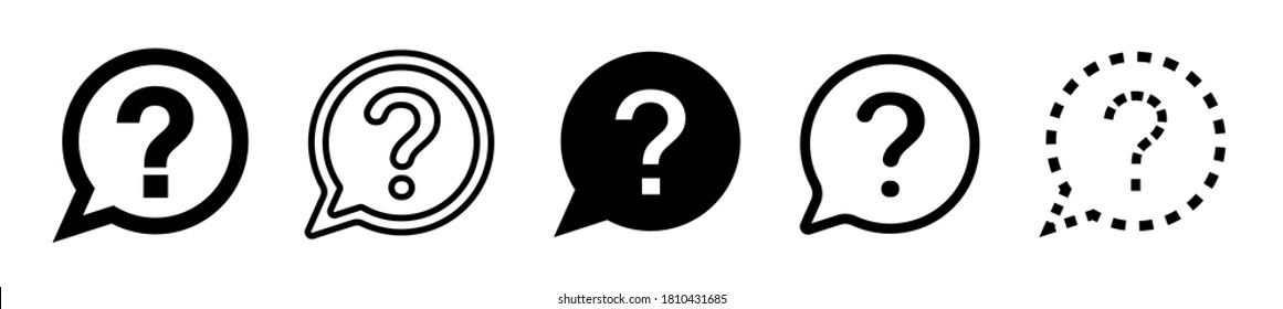 Set of diferent speech bubbles question icons