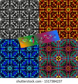 Set of diffence color seamless patterns