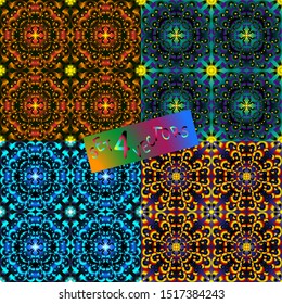 Set of diffence color seamless patterns