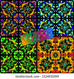Set of diffence color seamless patterns