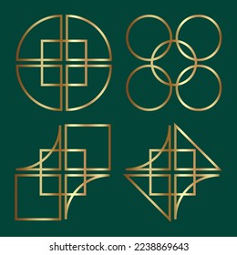 set of different abstract geometric shapes vector art 