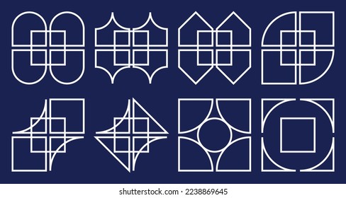 conjunto de diferentes formas geométricas abstractas de arte vectorial 