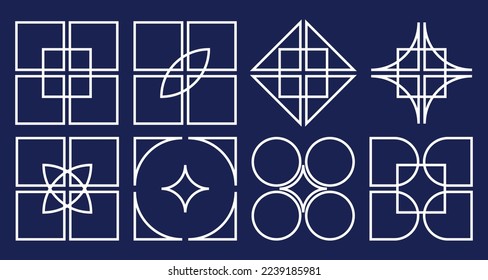 conjunto de diferentes formas geométricas abstractas de arte vectorial 