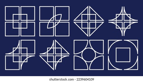 set of different abstract geometric shapes vector art