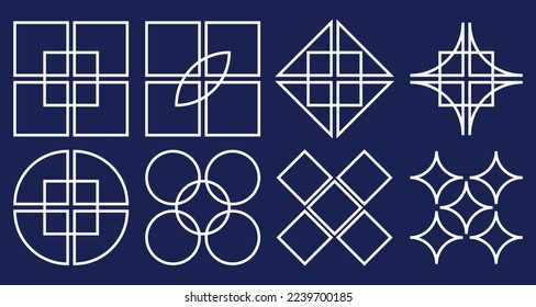 set of different abstract geometric shapes vector art
