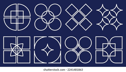 Satz verschiedener abstrakter geometrischer Formen, Vektorkunst

