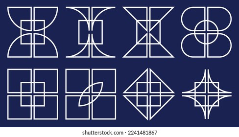 conjunto de diferentes formas geométricas abstractas de arte vectorial
