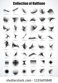 Set of different abstract halftone dots pattern vector illustration...