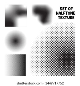 Set of different abstract halftone dots pattern vector illustration