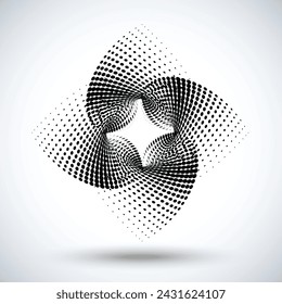 Set of different abstract halftone dots pattern vector illustration...