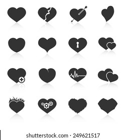 Set of different abstract heart icons. Vector illustration