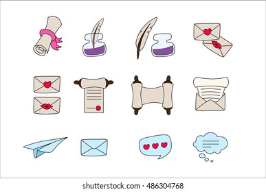 Set of different abstract  messages,notifications