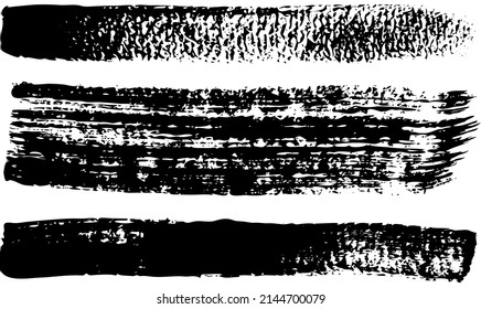 Conjunto de diferentes formas abstractas, smears e impresiones. Elementos de diseño negros aislados en fondo blanco. Patrón transparente para crear estilo. Plantilla de decoración, trazos de pincel para el diseño