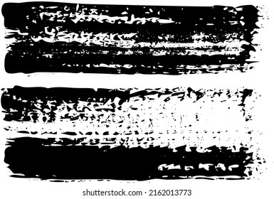 Set of different abstract shapes, smears and prints. Black design elements isolated on white background. Seamless pattern for creating style. Decoration template, brush strokes for design styling