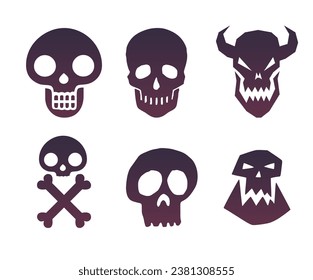 Set of different abstract skulls