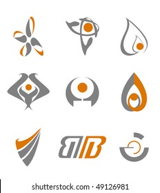 Set of different abstract symbols for design. Jpeg version is also available
