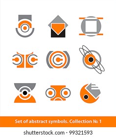 Set of different abstract symbols for design - also as emblem.