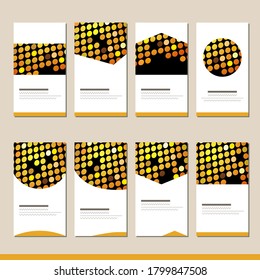 Set with different abstract templates with gold dots. Cards for your design and advertisement