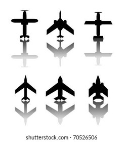 Set of different airplane