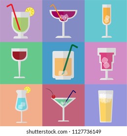 Set of different alcoholic drinks vector illustration