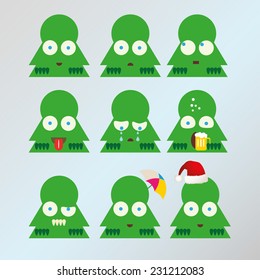 Set of different aliens emoticons vector