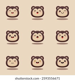 a set of different animal emoticons