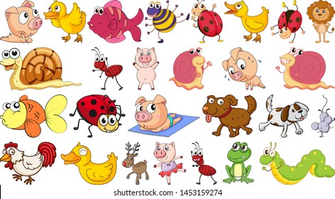 Set of different animals  illustration