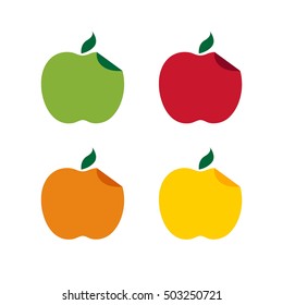 Set Different Apples Curved Edge Vector Stock Vector (Royalty Free ...