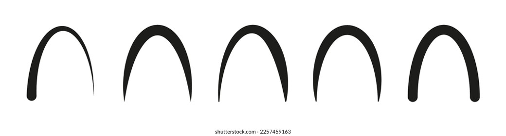 Set of different arc vector icon on white background. Creative arch design.