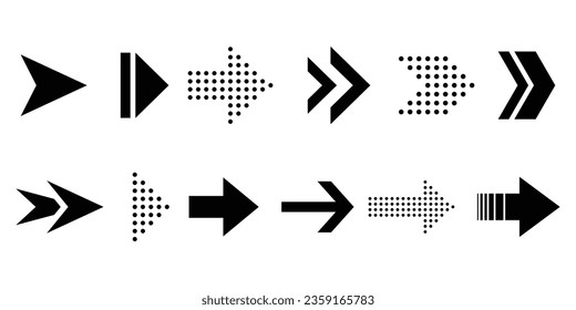 Set of different arrow marks. Collections arrows pointers.