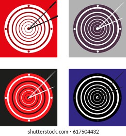 Set of different arrow target clock