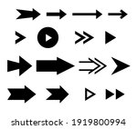 Set of different arrows. directional  arrow flat style isolated on white background. Vector illustration.