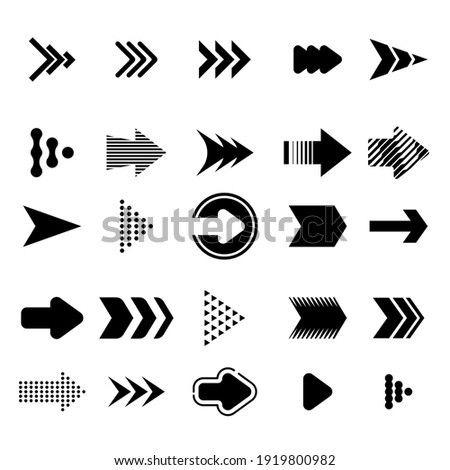 Set of different arrows. directional  arrow flat style isolated on white background. Vector illustration.