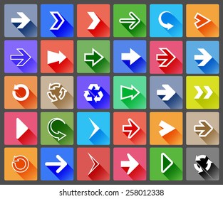 Set of different arrows iscon. Vector eps10.