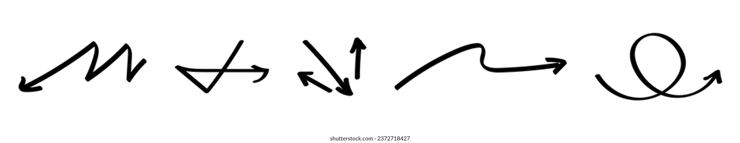 Conjunto de flechas diferentes sobre fondo blanco