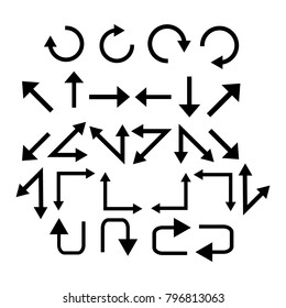 set of different arrows on a white background